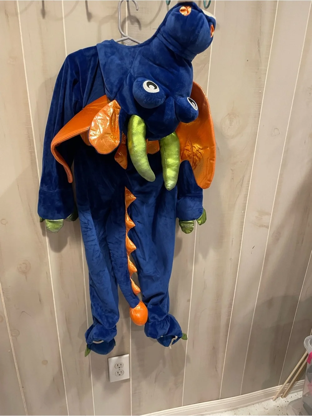 Cute kids 5t dragon plush halloween costume soft zip front
